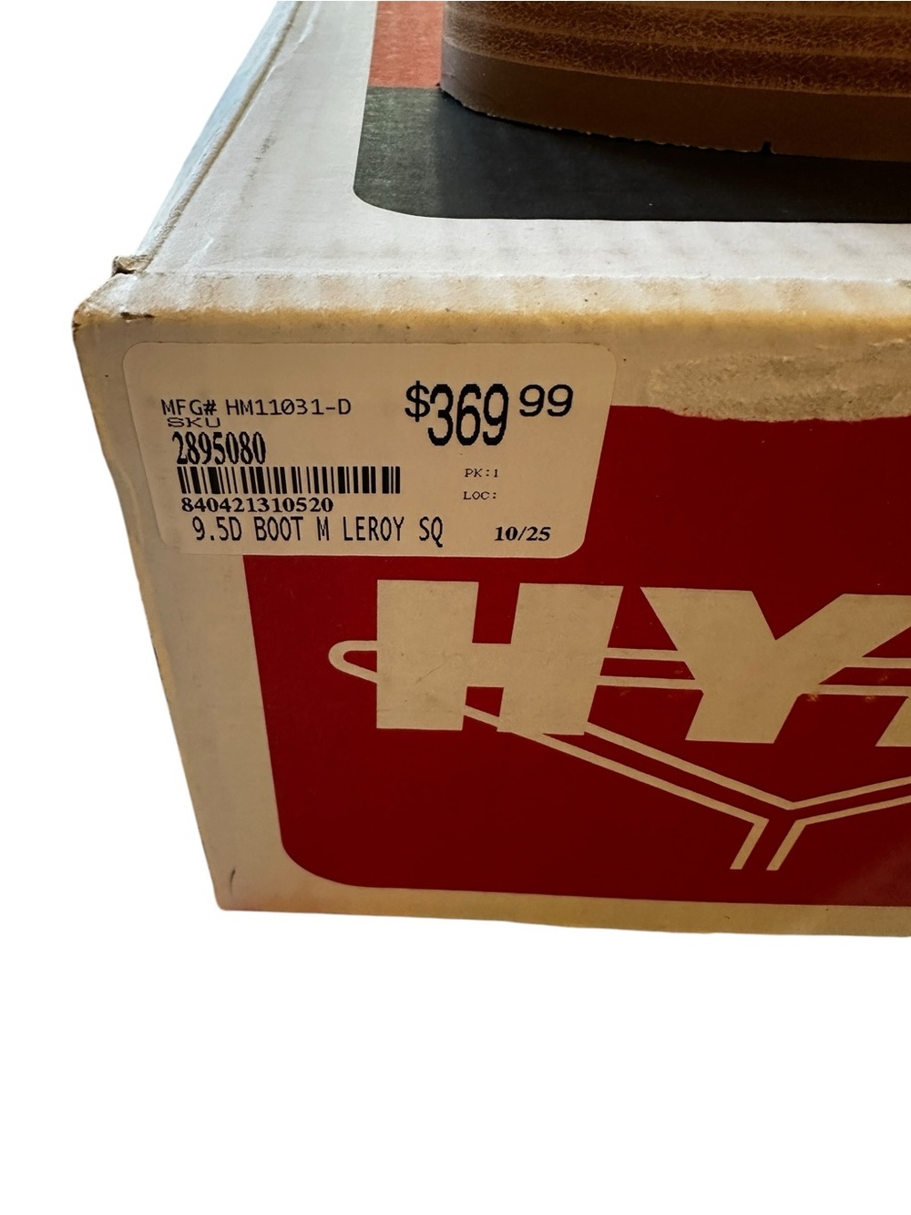 NWT Hyer Le Roy HM11031 Ranch Cowboy Boots Men’s 9.5D Brown Bone Square Toe $369 - Picture 9 of 10